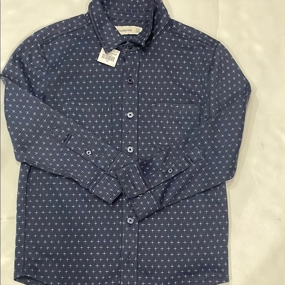 Abercrombie Boys Navy Blue Patterned Shirt